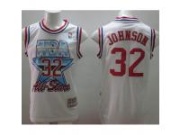 Men Mitchell and Ness Los Angeles Lakers #32 Magic Johnson Swingman White 1993 All Star Throwback NBA Jersey
