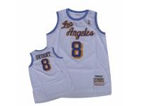 Men Mitchell and Ness Los Angeles Lakers #8 Kobe Bryant Swingman White Throwback NBA Jersey
