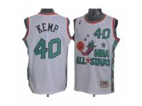 Men Mitchell and Ness Oklahoma City Thunder #40 Shawn Kemp Swingman White 1996 All Star Throwback NBA Jersey