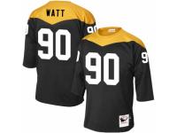 Men Mitchell and Ness Pittsburgh Steelers #90 T. J. Watt Black 1967 Home Throwback NFL Jersey
