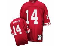 Men Mitchell and Ness San Francisco 49ers #14 Y.A. Tittle Authentic Red Throwback NFL Jersey