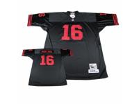 Men Mitchell and Ness San Francisco 49ers #16 Joe Montana Authentic Black Throwback NFL Jersey