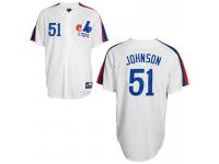 Men Montreal Expos #51 Randy Johnson White Jersey