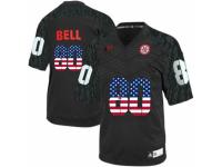 Men Nebraska Cornhuskers #80 Kenny Bell Black USA Flag College Football Jersey
