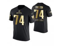 Men New England Patriots Cole Croston #74 Metall Dark Golden Special Limited Edition With Message T-Shirt