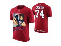 Men New England Patriots Cole Croston #74 Red Cartoon And Comic Artistic Painting T-Shirt