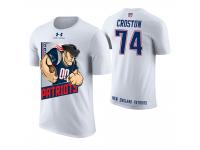 Men New England Patriots Cole Croston #74 White Cartoon And Comic Artistic Painting T-Shirt