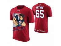 Men New England Patriots Houston Antwine #65 Red Cartoon And Comic Artistic Painting Retired Player T-Shirt