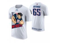 Men New England Patriots Houston Antwine #65 White Cartoon And Comic Artistic Painting Retired Player T-Shirt