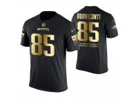 Men New England Patriots Nick Buoniconti #85 Metall Dark Golden Special Limited Edition Retired Player With Message T-Shirt
