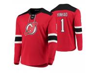Men New Jersey Devils Keith Kinkaid #1 Platinum Red Jersey