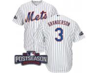 Men New York Mets Curtis Granderson #3 White 2016 Postseason Patch Cool Base Jersey