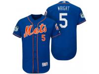 Men New York Mets David Wright #5 Royal 2017 Spring Training Grapefruit League Patch Authentic Collection Flex Base Jersey