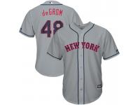 Men New York Mets Independence Day #48 Jacob deGrom 2017 Stars & Stripes Gray Cool Base Jersey