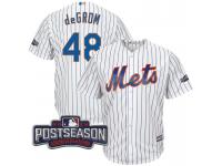 Men New York Mets Jacob deGrom #48 White 2016 Postseason Patch Cool Base Jersey