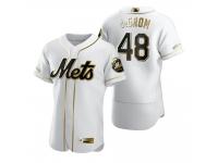 Men New York Mets Jacob deGrom Nike White Golden Edition Jersey