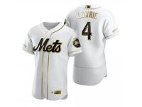 Men New York Mets Jed Lowrie Nike White Golden Edition Jersey