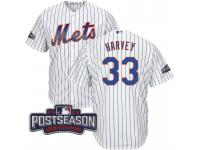 Men New York Mets Matt Harvey #33 White 2016 Postseason Patch Cool Base Jersey