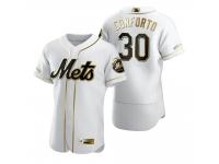 Men New York Mets Michael Conforto Nike White Golden Edition Jersey