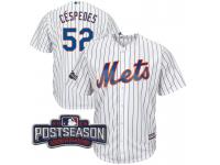 Men New York Mets Yoenis Cespedes #52 White 2016 Postseason Patch Cool Base Jersey