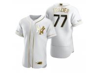 Men New York Yankees Clint Frazier Nike White Golden Edition Jersey
