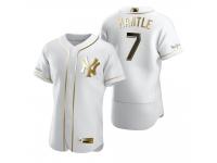 Men New York Yankees Mickey Mantle Nike White Golden Edition Jersey