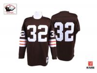 Men NFL Cleveland Browns #32 Jim Brown Throwback Home Brown Mitchell and Ness Jersey