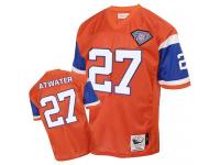 Men NFL Denver Broncos #27 Steve Atwater Throwback Home 75th Patch Orange Mitchell and Ness Jersey