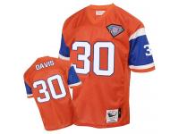 Men NFL Denver Broncos #30 Terrell Davis Throwback Home Orange Mitchell and Ness Jersey