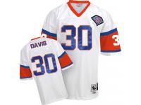 Men NFL Denver Broncos #30 Terrell Davis Throwback Road White Mitchell and Ness Jersey
