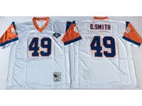 Men NFL Denver Broncos #49 Dennis Smith White Throwback Jerseys