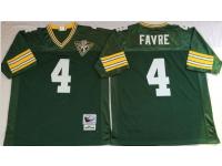 Men NFL Green Bay Packers #4 Brett Favre Green Throwback Jerseys