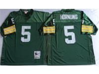 Men NFL Green Bay Packers #5 Paul Hornung Green Throwback Jerseys