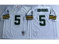 Men NFL Green Bay Packers #5 Paul Hornung White Throwback Jerseys