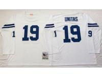 Men NFL Indianapolis Colts #19 Johnny Unitas White Throwback Jerseys
