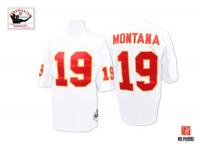 Men NFL Kansas City Chiefs #19 Joe Montana Throwback Road White Mitchell and Ness Jersey