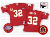 Men NFL Kansas City Chiefs #32 Marcus Allen Throwback Home 75th Patch Red Mitchell and Ness Jersey