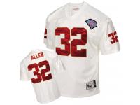Men NFL Kansas City Chiefs #32 Marcus Allen Throwback Road 75th Patch White Mitchell and Ness Jersey