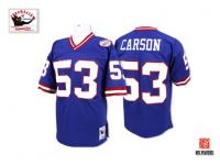 Men NFL New York Giants #53 Harry Carson Throwback Home Royal Blue Mitchell and Ness Jersey