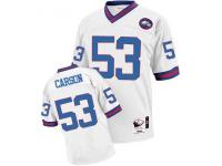 Men NFL New York Giants #53 Harry Carson Throwback Road White Mitchell and Ness Jersey