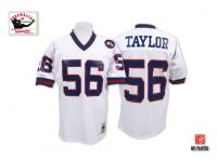 Men NFL New York Giants #56 Lawrence Taylor Throwback Road White Mitchell and Ness Jersey