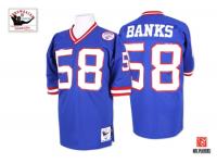 Men NFL New York Giants #58 Carl Banks Throwback Home Royal Blue Mitchell and Ness Jersey