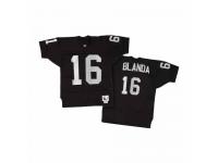 Men NFL Oakland Raiders #16 George Blanda Throwback Home Black Mitchell and Ness Jersey