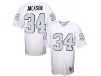 Men NFL Oakland Raiders #34 Bo Jackson Throwback WhiteSilver No. Mitchell and Ness Jersey