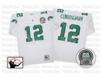 Men NFL Philadelphia Eagles #12 Randall Cunningham Throwback Road White Mitchell and Ness Jersey