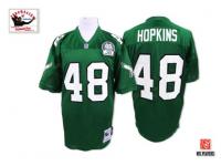 Men NFL Philadelphia Eagles #48 Wes Hopkins Throwback Home Midnight Green Mitchell and Ness Jersey