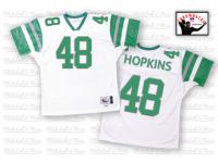 Men NFL Philadelphia Eagles #48 Wes Hopkins Throwback Road White Mitchell and Ness Jersey