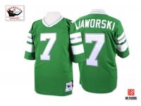 Men NFL Philadelphia Eagles #7 Ron Jaworski Throwback Home Midnight Green Mitchell and Ness Jersey
