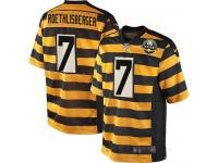 Men NFL Pittsburgh Steelers #7 Ben Roethlisberger 80th Anniversary Throwback GoldBlack Nike Game Jersey