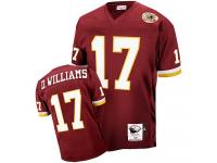 Men NFL Washington Redskins #17 Doug Williams Throwback Home 50th Patch Burgundy Red Mitchell and Ness Jersey